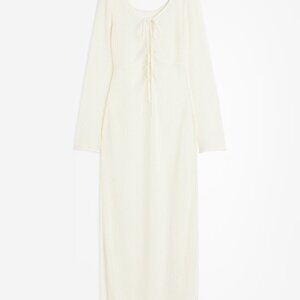 Drawstring-detail beach dress